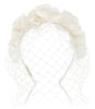 Bridal Birdcage Veil Headband with Silk Flower Crown by Genevieve Rose Bridal