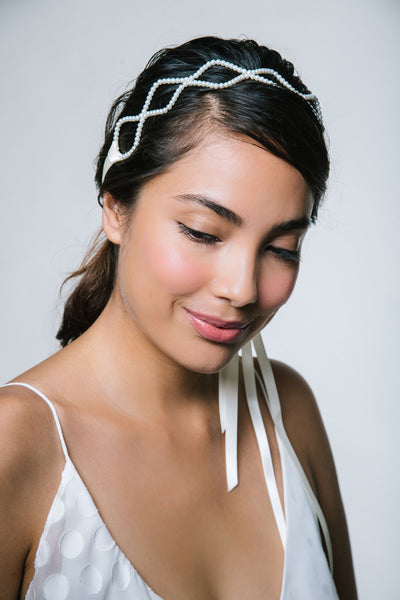 Renaissance Pearl Bridal Headband - Genevieve Rose Atelier Renaissance Pearl Bridal Headband - Genevieve Rose Atelier