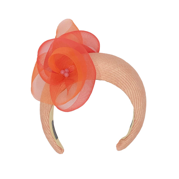 Sarazen Oversized Coral Headband - Rose Atelier Genevieve