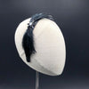 Black Silk Feather Valentine's Headband by Genevieve Rose Atelier