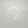 Alix Pearl Bridal Headband with Birdcage Veil by Genevieve Rose Atelier