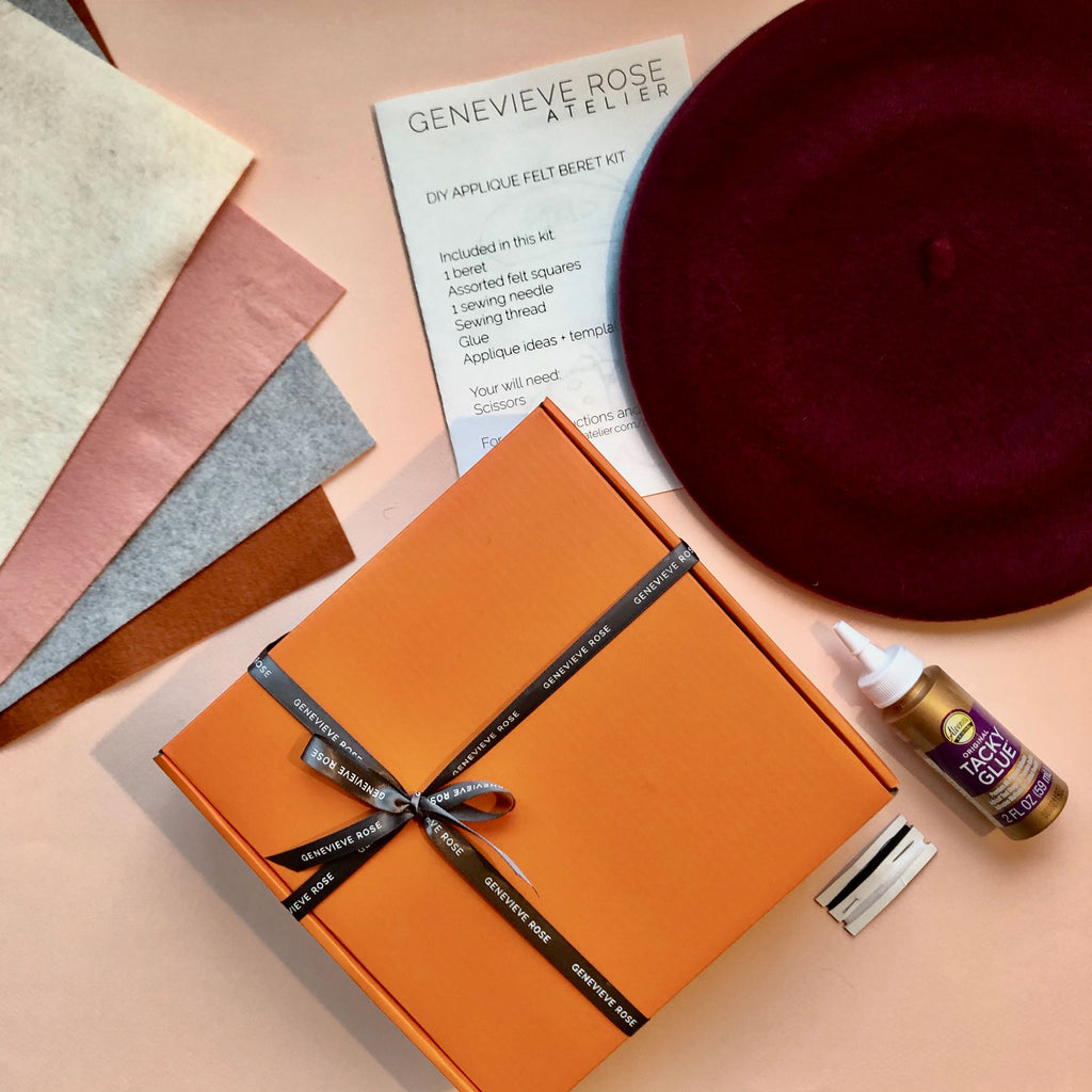DIY Applique Felt Beret Gift Kit by Genevieve Rose Atelier