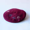 DIY Embroidered Burgundy Beret Kit by Genevieve Rose Atelier