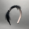 Black Feather Valentine's Headband by Genevieve Rose Atelier