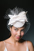 Charlotte Birdcage Veil Fascinator with Bows by Genevieve Rose Atelier