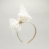 Ferdinand White Stripe Bow Headband by Genevieve Rose Atelier