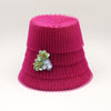 Hot Pink Pleated Cloche Hat by Genevieve Rose Atelier