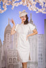 White Felt Vintage Bridal Hat by Genevieve Rose Atelier