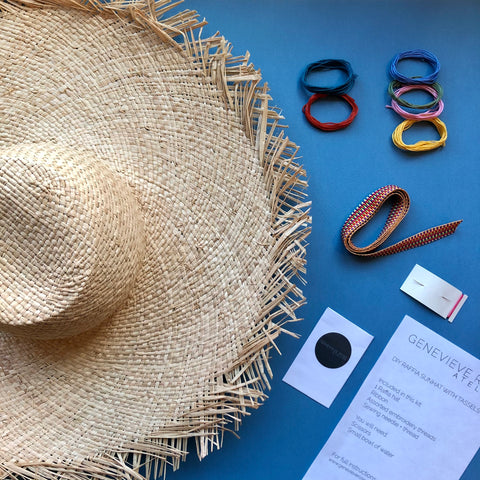 How to Make Tassels DIY Raffia Hat Kit by Genevieve Rose Atelier