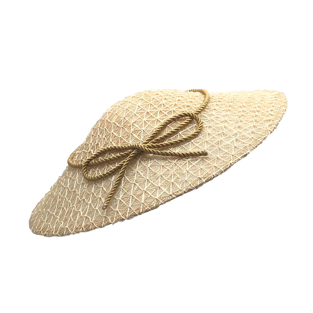 Ribot: Small Natural Straw Pyramid Hat with Gold Bow - Genevieve Rose ...