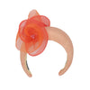Sarazen Peach Oversized Headband with Crin Swirls by Genevieve Rose Atelier