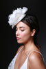 Bridal Fascinator with Large Feather Flower by Genevieve Rose Atelier