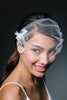Tulle Blusher Veil with Applique Silk Petals by Genevieve Rose Atelier
