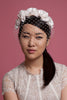 Bridal Birdcage Veil with Flower Crown by Genevieve Rose Atelier
