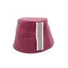 Burgundy Bucket Hat with Stripe Ribbon by Genevieve Rose Atelier