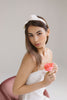 Bridal Headband with Flat Silk Bow by Genevieve Rose Atelier