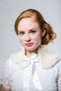 Ivory Faux Fur Bridal Collar with Bow by Genevieve Rose Atelier