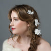 Flower Hair Pins for a Bridal Fishtail by Genevieve Rose Atelier