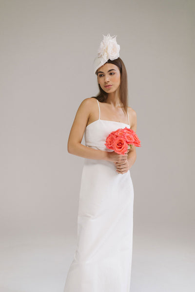 Silk Bridal Headpiece with Roses by Genevieve Rose Atelier