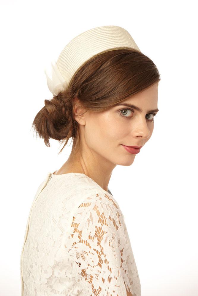 Jackie O Bridal Pillbox with Bow by Genevieve Rose Atelier