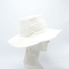 Preston White Denim Frayed Fedora Hat by Genevieve Rose Atelier