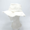White Denim Frayed Fedora by Genevieve Rose Atelier